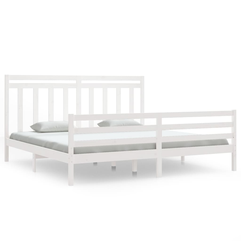 Maison Exclusive - Estrutura de cama 200x200 cm madeira maciça branco - 2