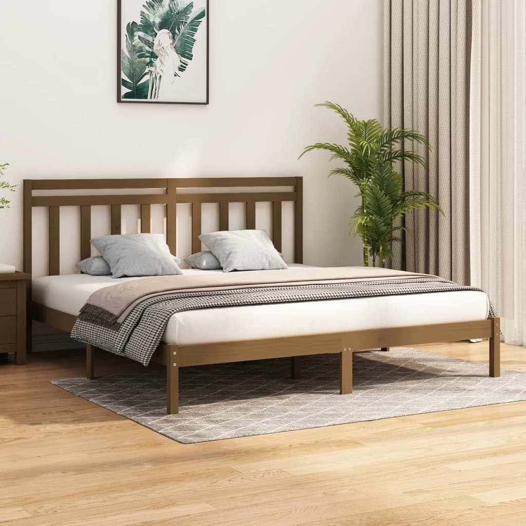 Łóżko Drewniane Rama Łóżka Sofa Brązowe Do Sypialni Pokoju 200 x 200 cm