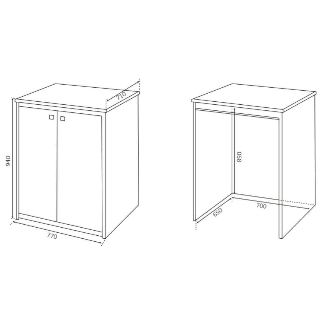 Armario impermeable para lavadora XXL con puertas magnéticas 77x71x94H cm - 4