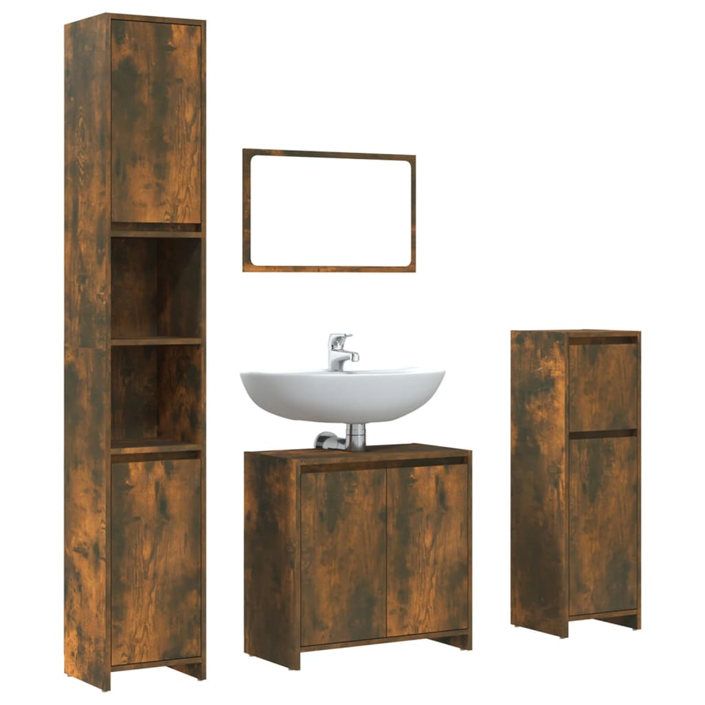 Ensemble d'accessoires de Salle de Bain, 4 pièces en Verre ambré, Distributeur de Savon, Porte-Brosse à Dents, Distributeur de Support Qtip et Plateau de courtoisie en résine, Organisateur de