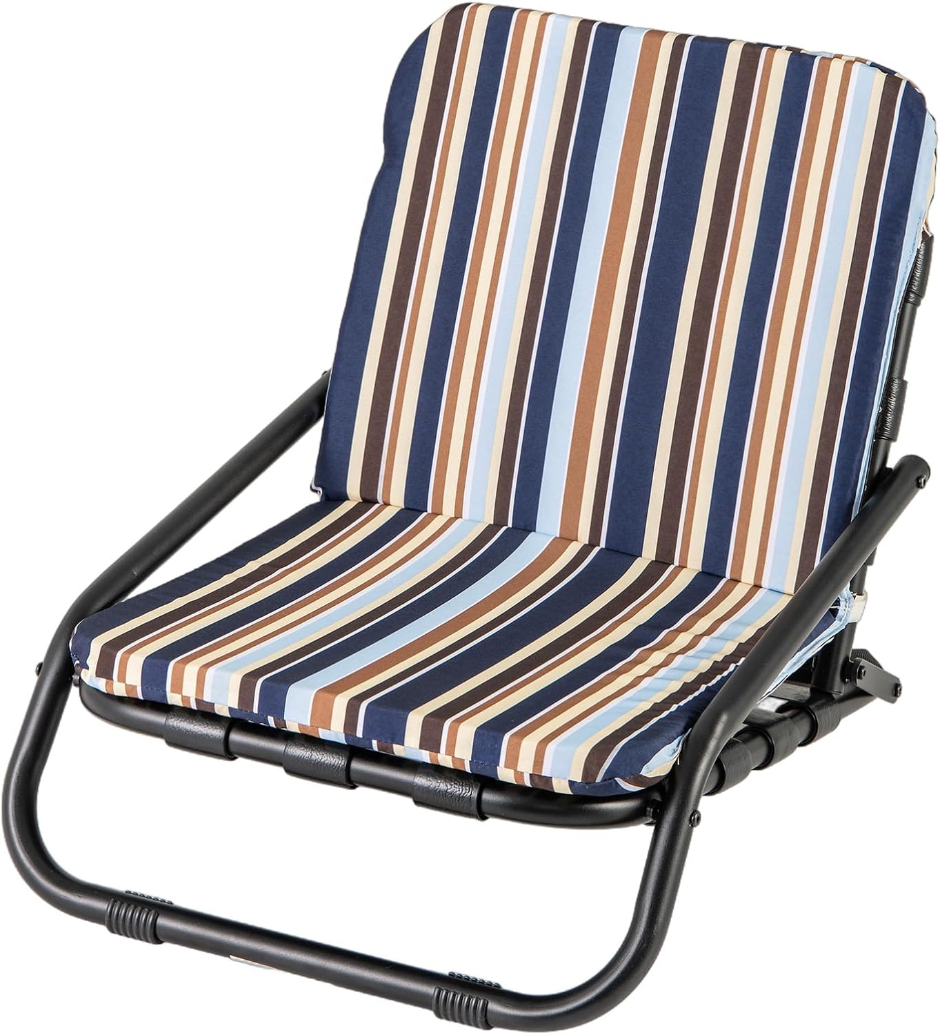 Krzesła plażowe, zestaw 2 sztuk, składane krzesła kempingowe z poduszkami, szybkoschnąca bawełna, składane krzesła z niskim oparciem i szelkami