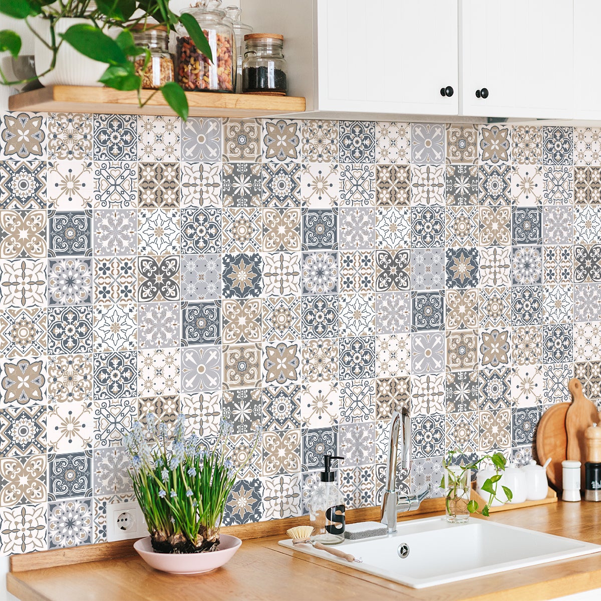 30 vinilo baldosas azulejos paviecia - adhesivo de pared - revestimiento sticker mural decorativo - 30stickers10x10cm