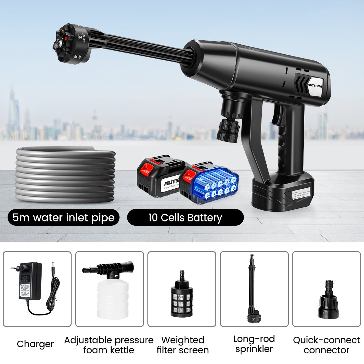 Nettoyeur Haute Pression Sans Fil 120BAR - 2 Batteries Incluses !