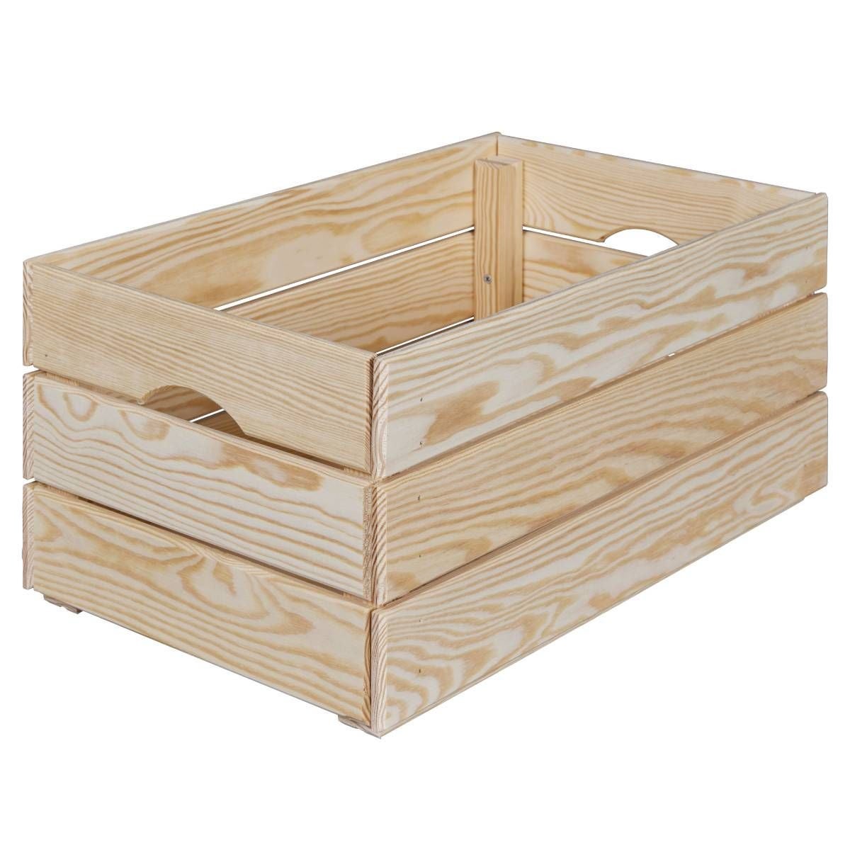 Valloni drewniane pudełko, które można układać w stosy do przechowywania 65x23x31cm naturalny.