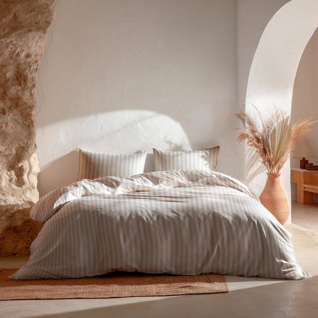 Housse de couette 100% coton 260x240 cm + 2(50x90) cm vert - Nuvia