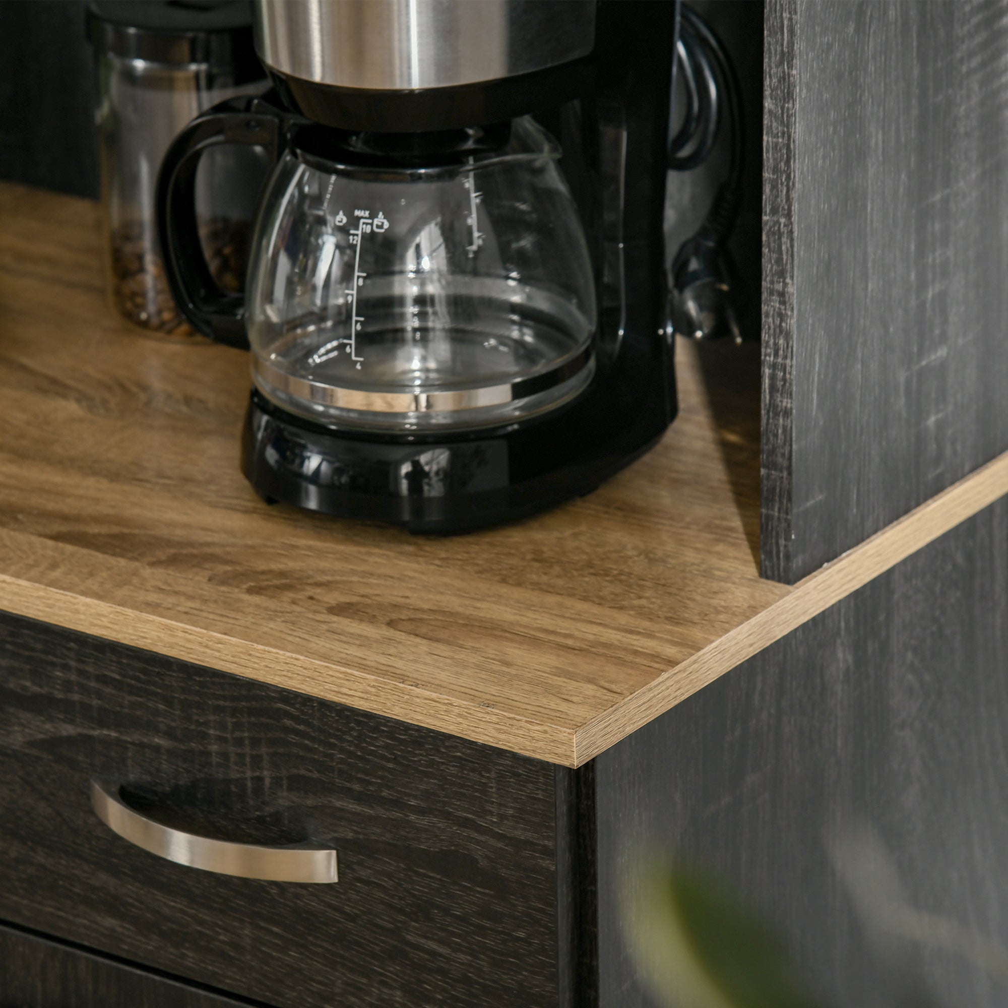 Alacena de Cocina HOMCOM Melamina de Madera Negro 101x39x180 cm 801-026V81BK - 4