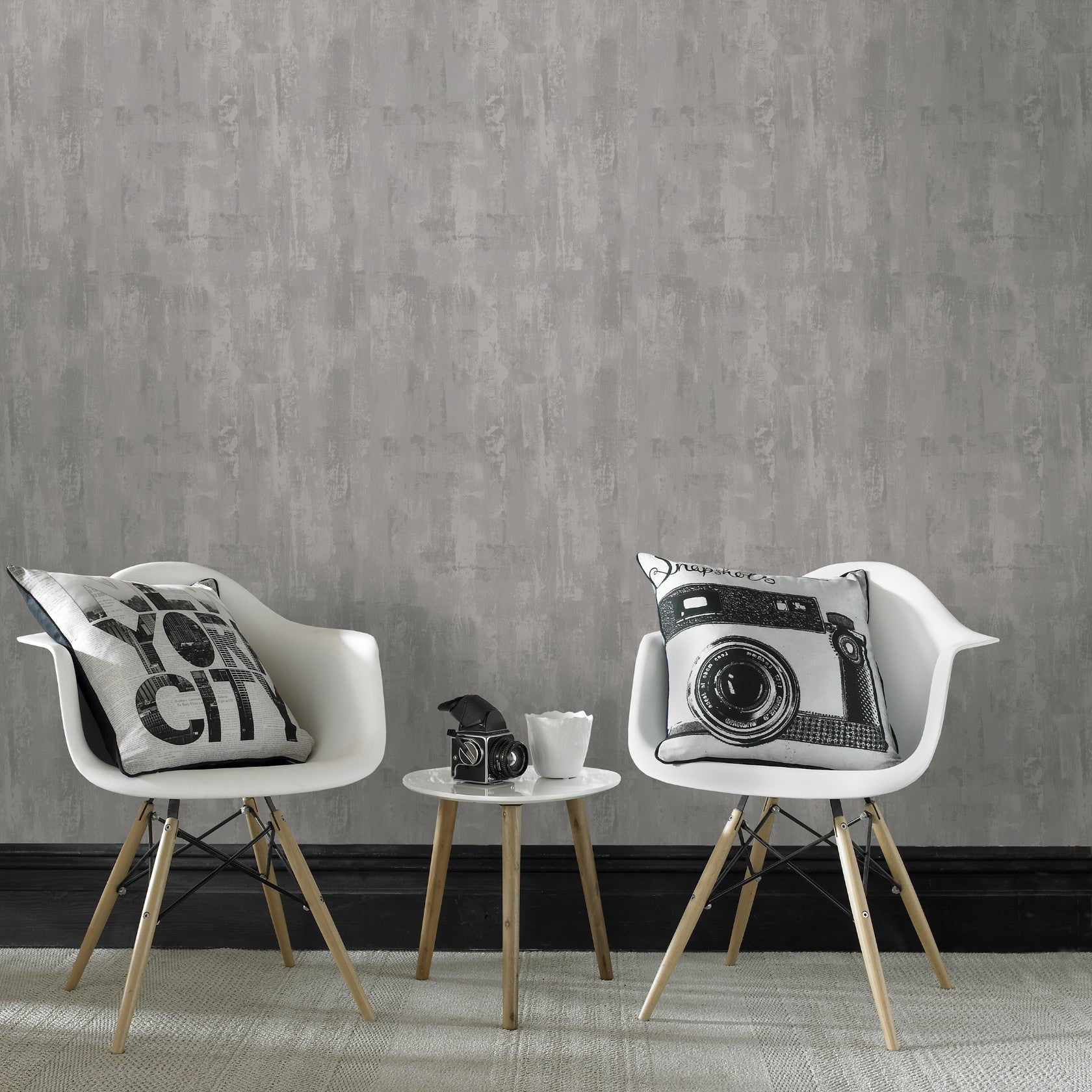 Papier Peint Intissé Bellagio Vinyle Grainé 1005 X 52cm Gris | Leroy Merlin