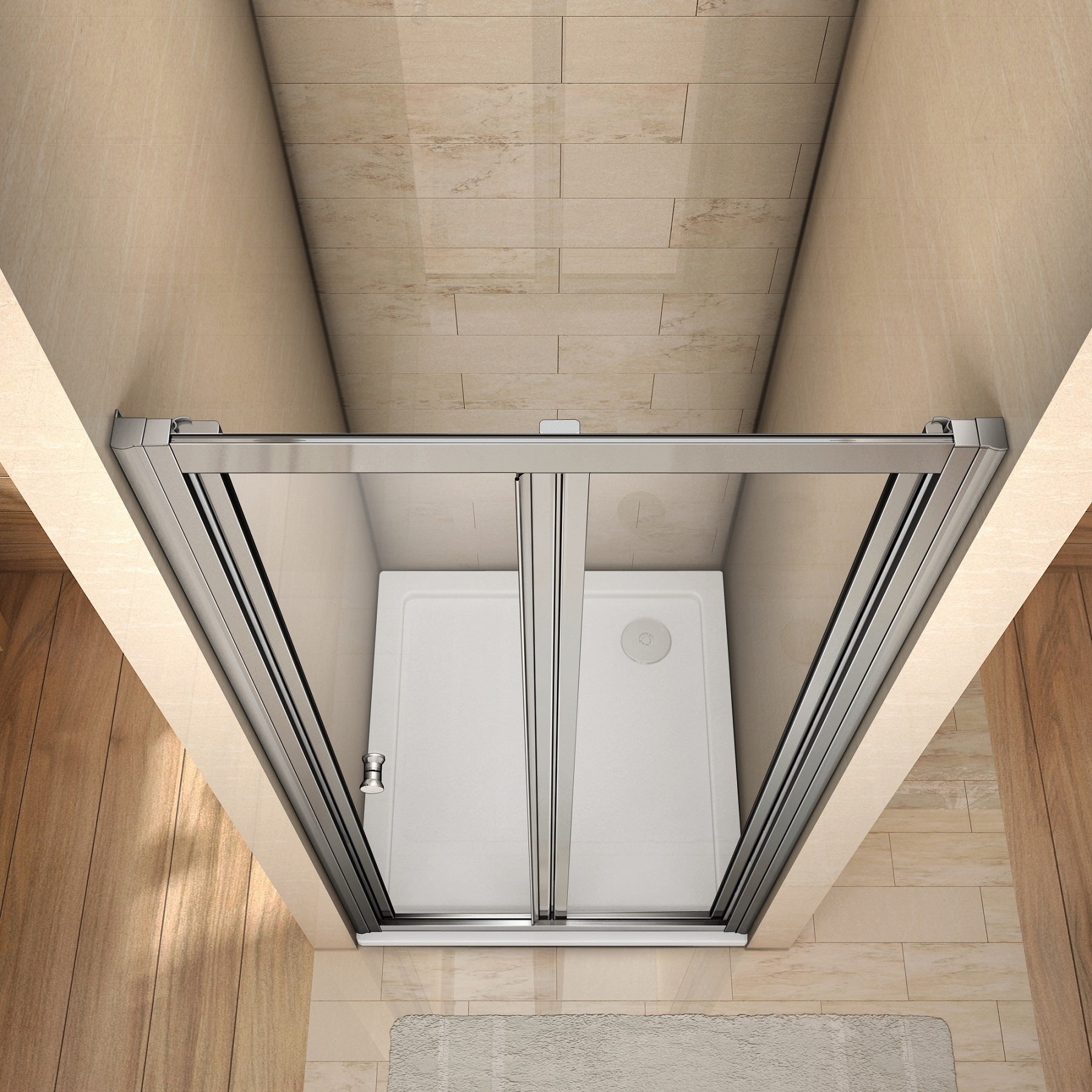 Porte de douche 80x185cm en verre trempé porte de douche pliante vers l'intérieur installation en niche - 3