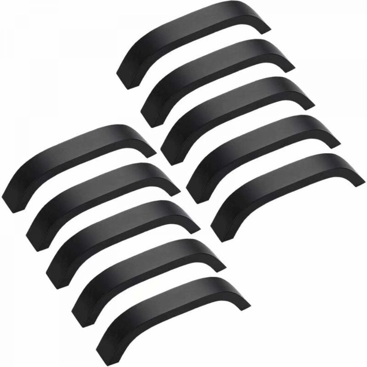 Set de 10 mânere moderne pentru mobilă, 96 mm, cu șuruburi negre 10buc