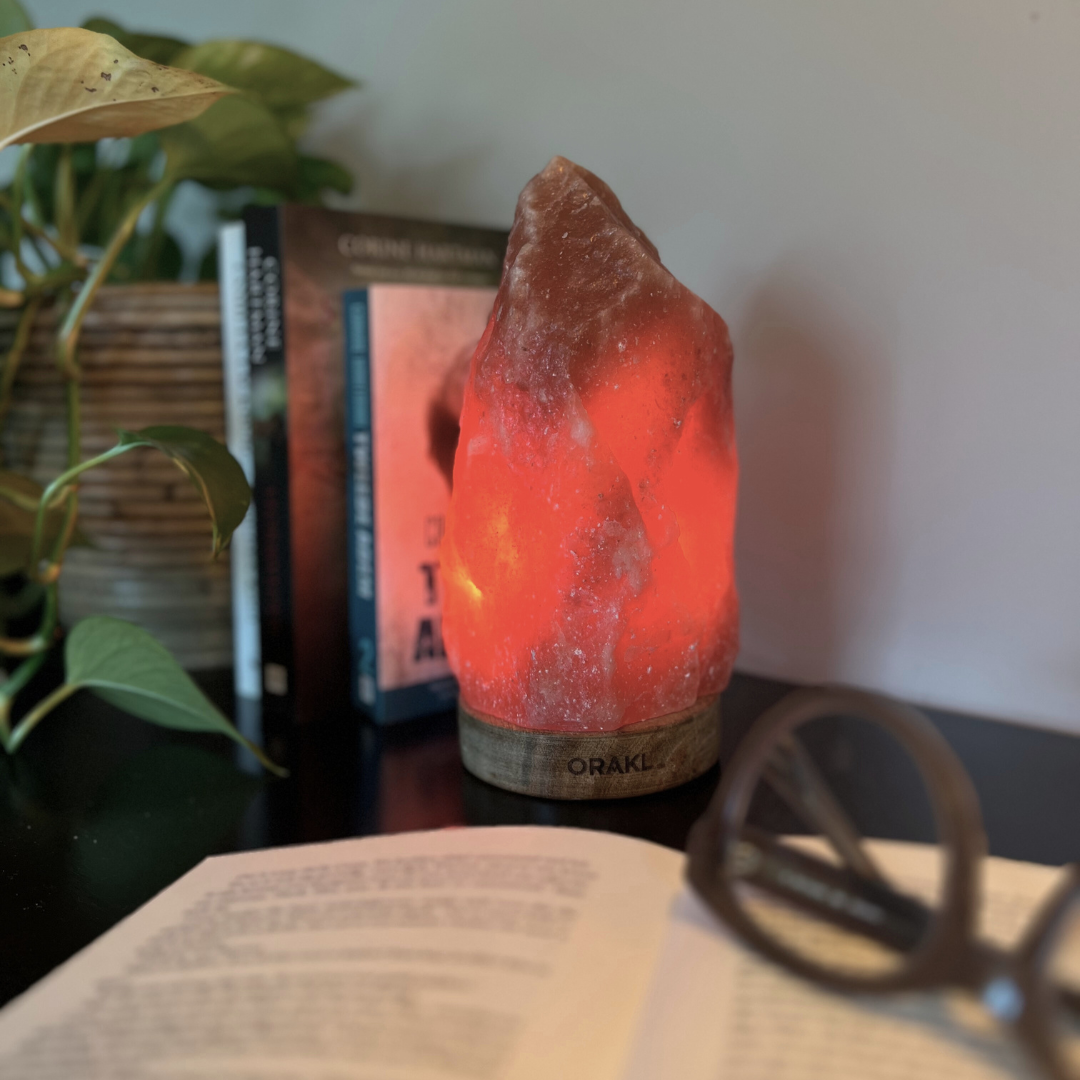 Orakl® - Lampe à sel de l'Himalaya Core - 2-4 KG - Avec variateur - 100% sel de l'Himalaya - Lampe à sel rouge - Lampe cristal de sel - 2