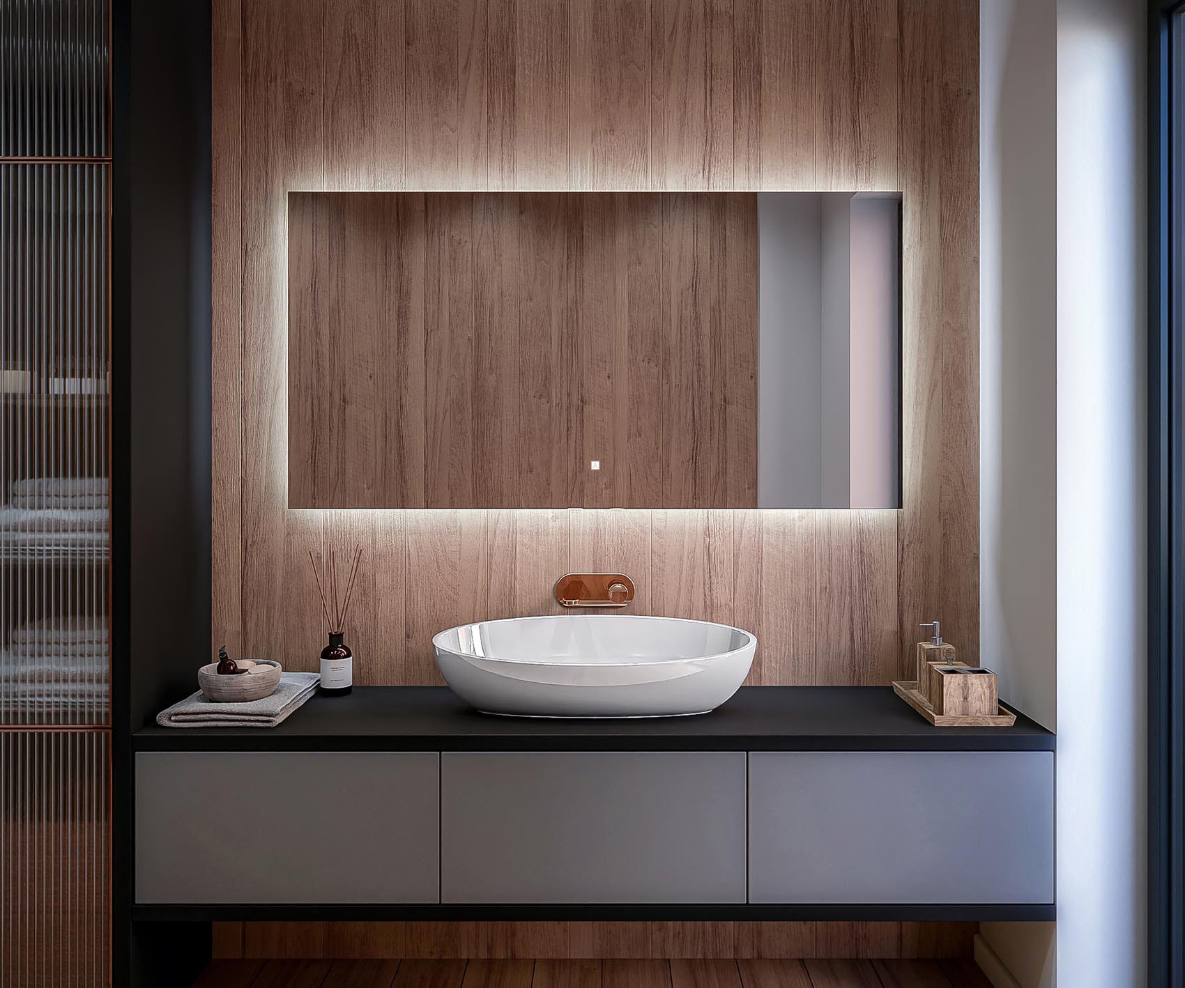 Miroir Avec LED Illumination Salle De Bain 160x70cm LED Lumineux miroir-avec-led-illumination-salle-de-bain-160x70cm-led-lumineux