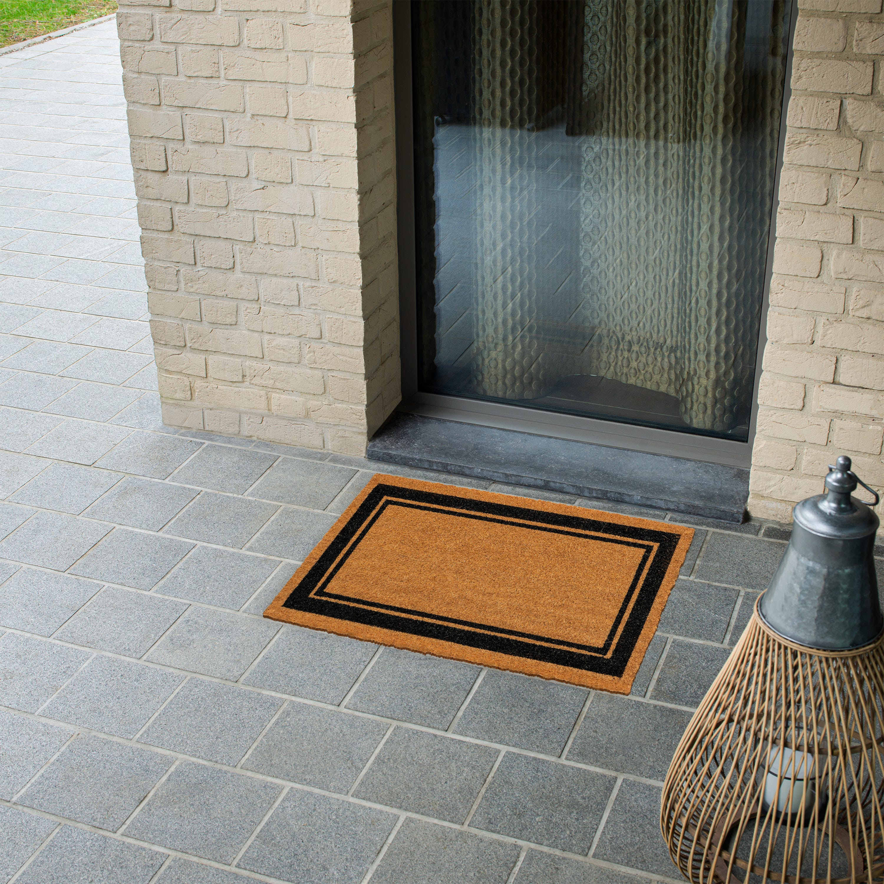 INSPIRE - Paillasson intérieur et extérieur DAMIEN - l.40 x L.70 cm - Antidérapant - Coir - PVC - Beige et noir - 3