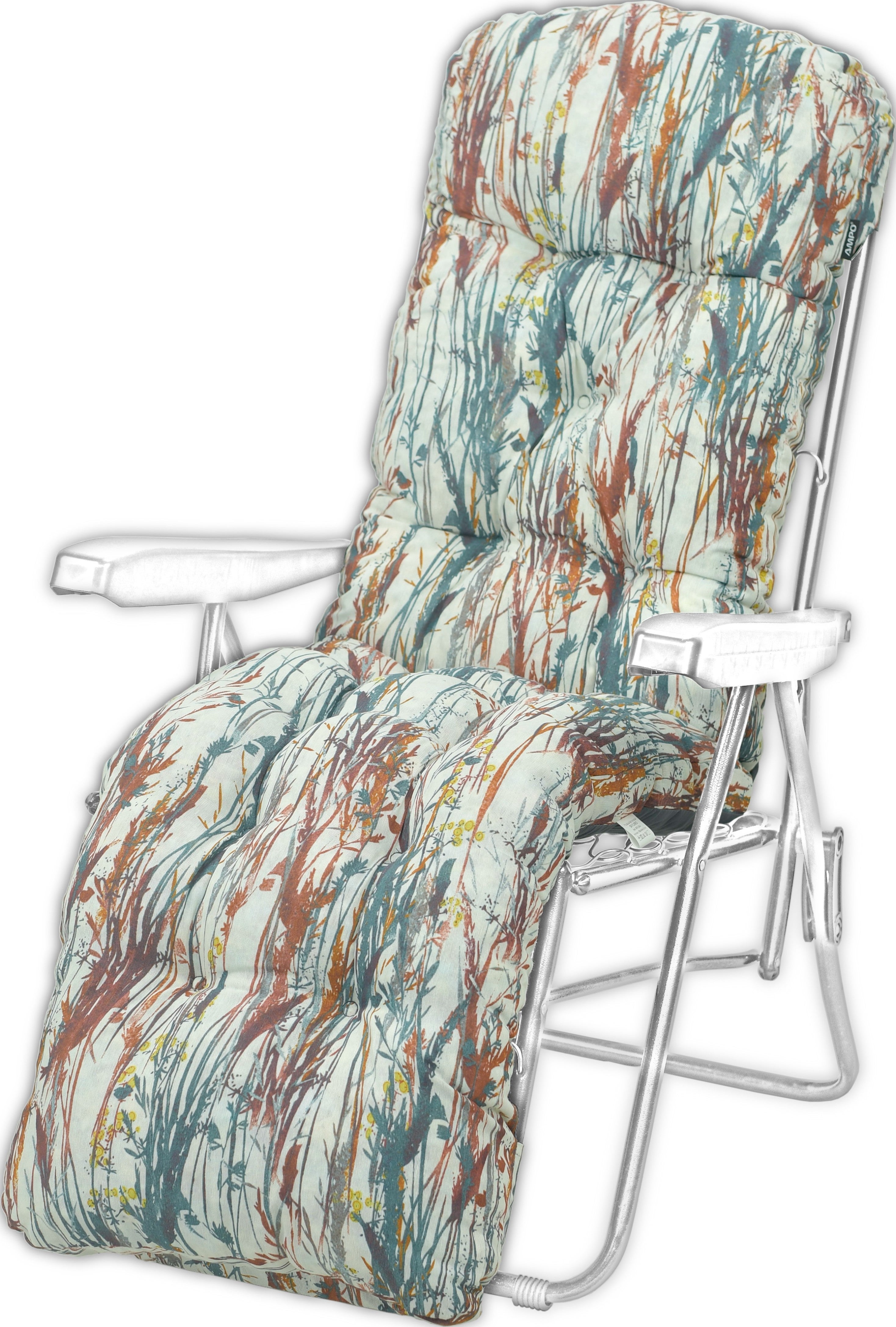 Poduszka ogrodowa na leżak z podnóżkiem AMPO czerwony niebieski biały 1 szt.