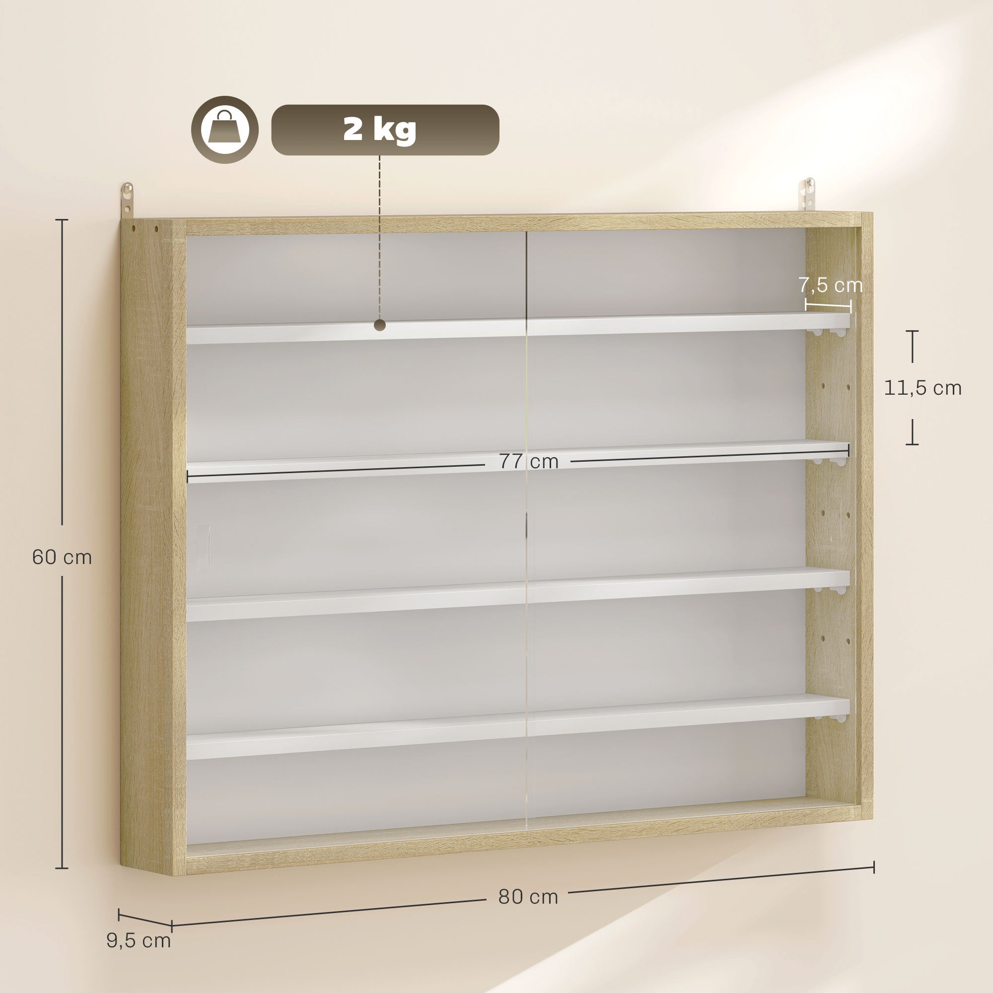 Vitrine Panneau de particules HOMCOM - 3