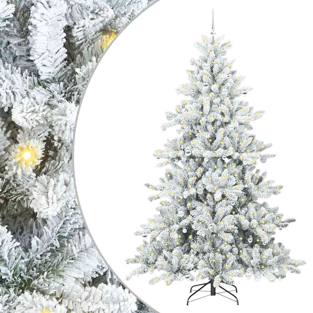 Sztuczna choinka z zawiasami z 300 diodami LED 240 cm PVC