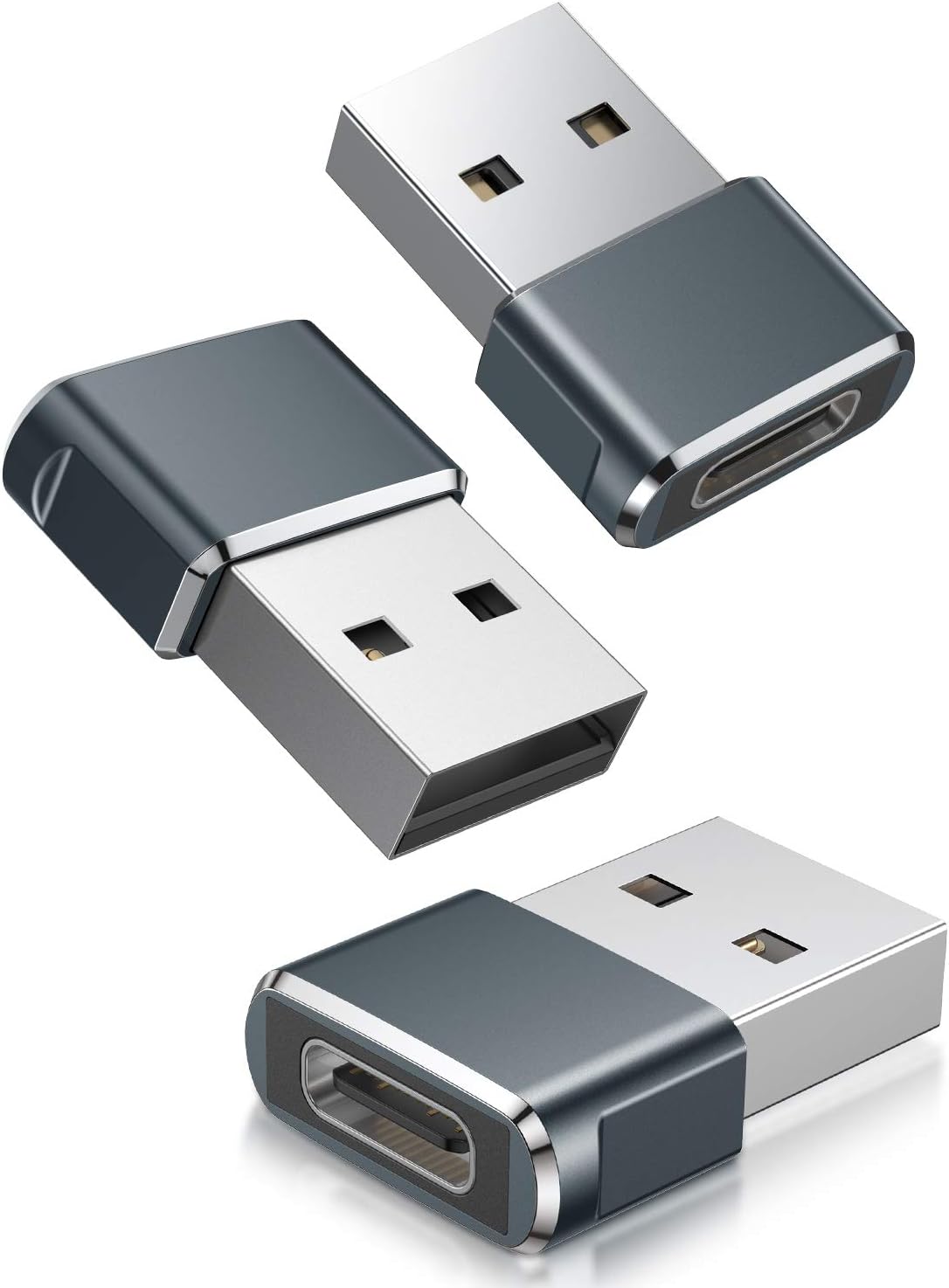 Sztuki szarej przejściówki z żeńskiego USB C na męski USB A konwerter kabla ładowarki typu C do Apple Watch SE iPhone Pro Max Mini AirPods