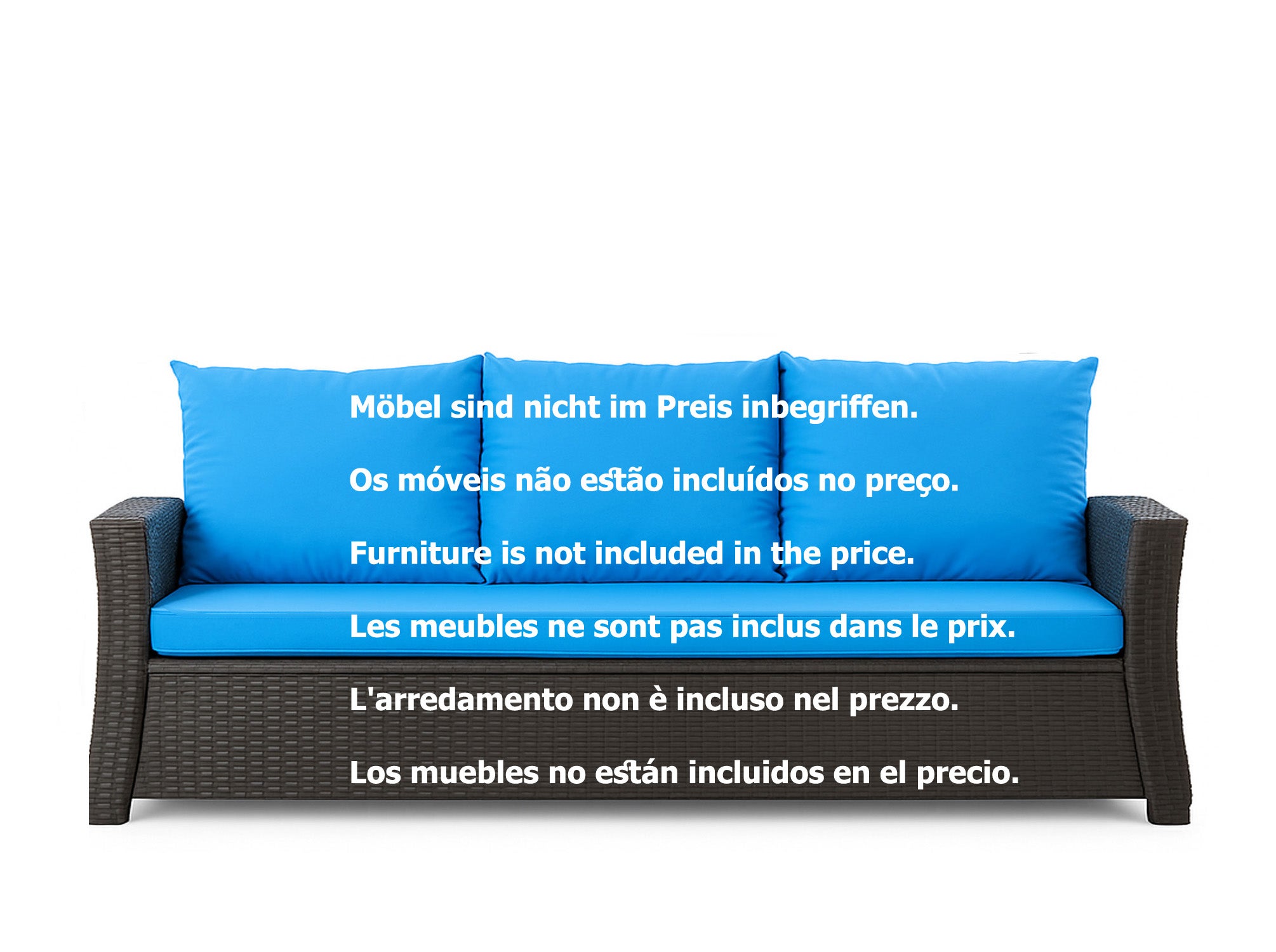 Poduszka ogrodowa na sofę rattanową 140x50x50cm poduszka na meble rattanowe niebieska, poduszka na balkon taras, poduszki na meble ogrodowe