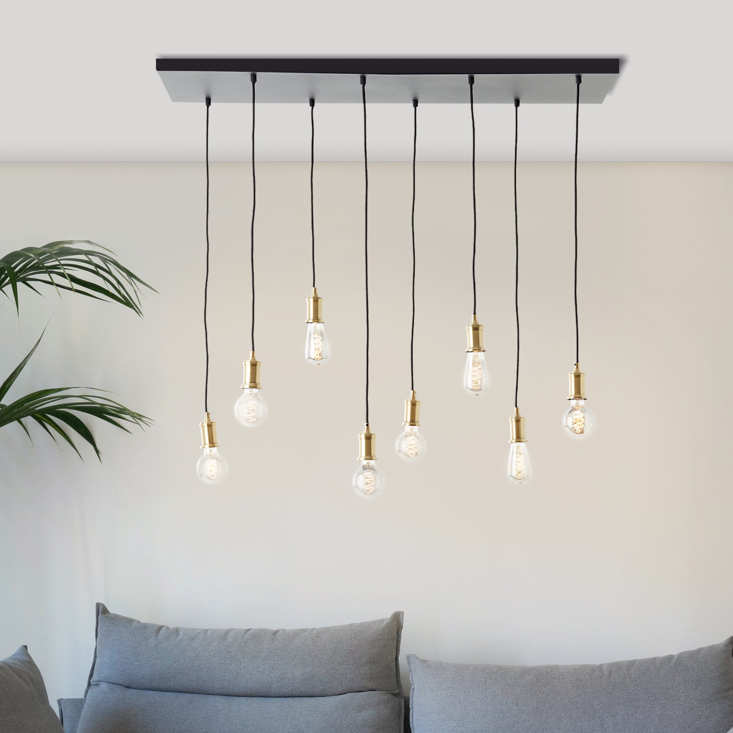 Brilliant Lamp Darcia 8-lampowa lampa wisząca czarny metal/szkło 8x A60, E27, 60 W - 5