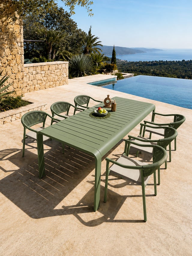 Ensemble repas de jardin en aluminium 6 places HANOI - DCB GARDEN