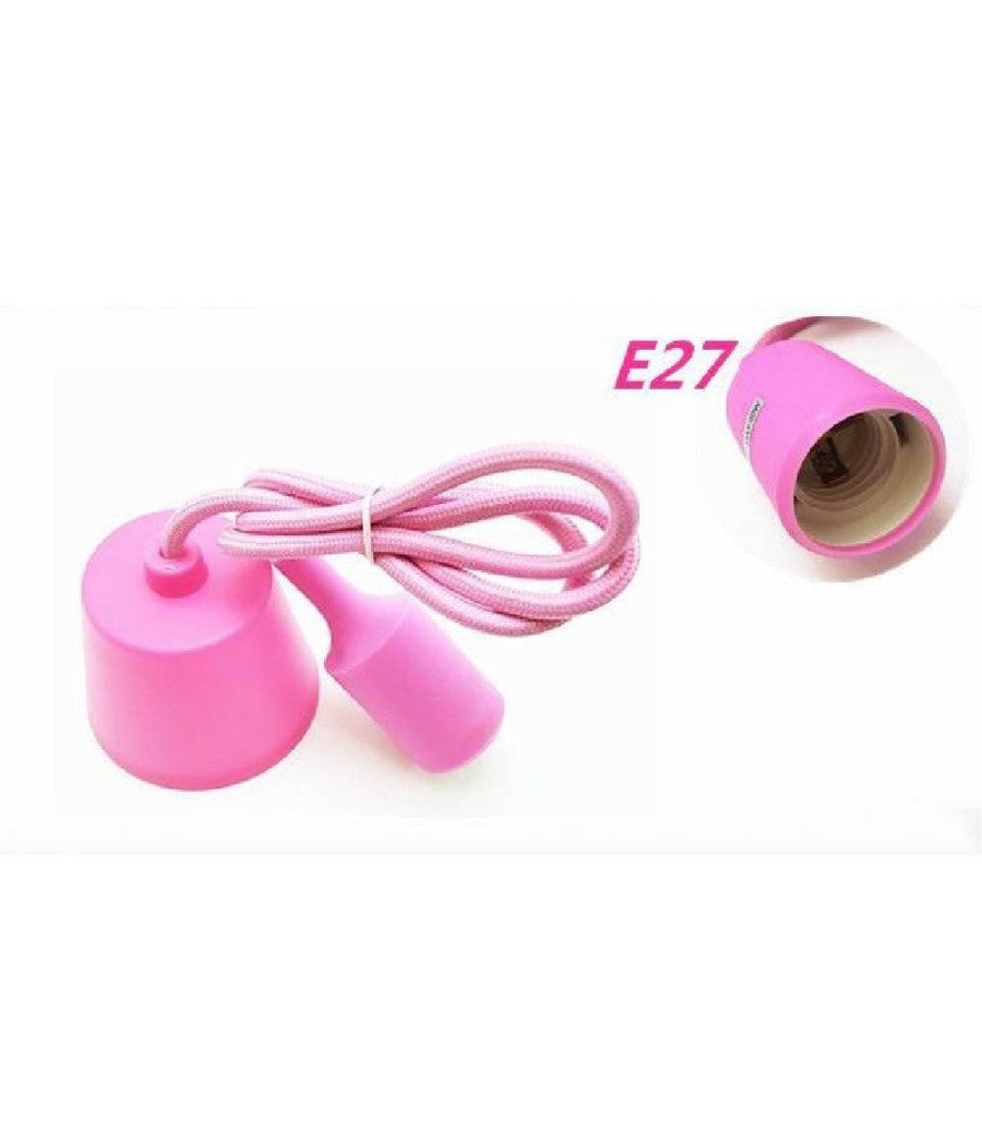 Lampada A Sospensione E27 Con Ciondolo A Rosa In PVC – Stile Vintage Ottone Verde, 1 Metro Di Cavo