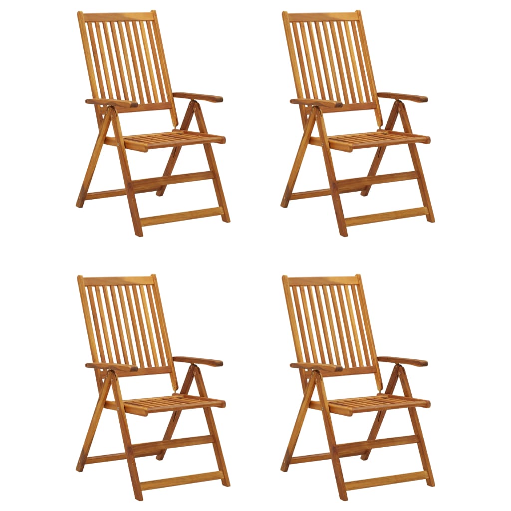 Maison Exclusive - Chaises inclinables de jardin lot de 4 et coussins Bois acacia - 2