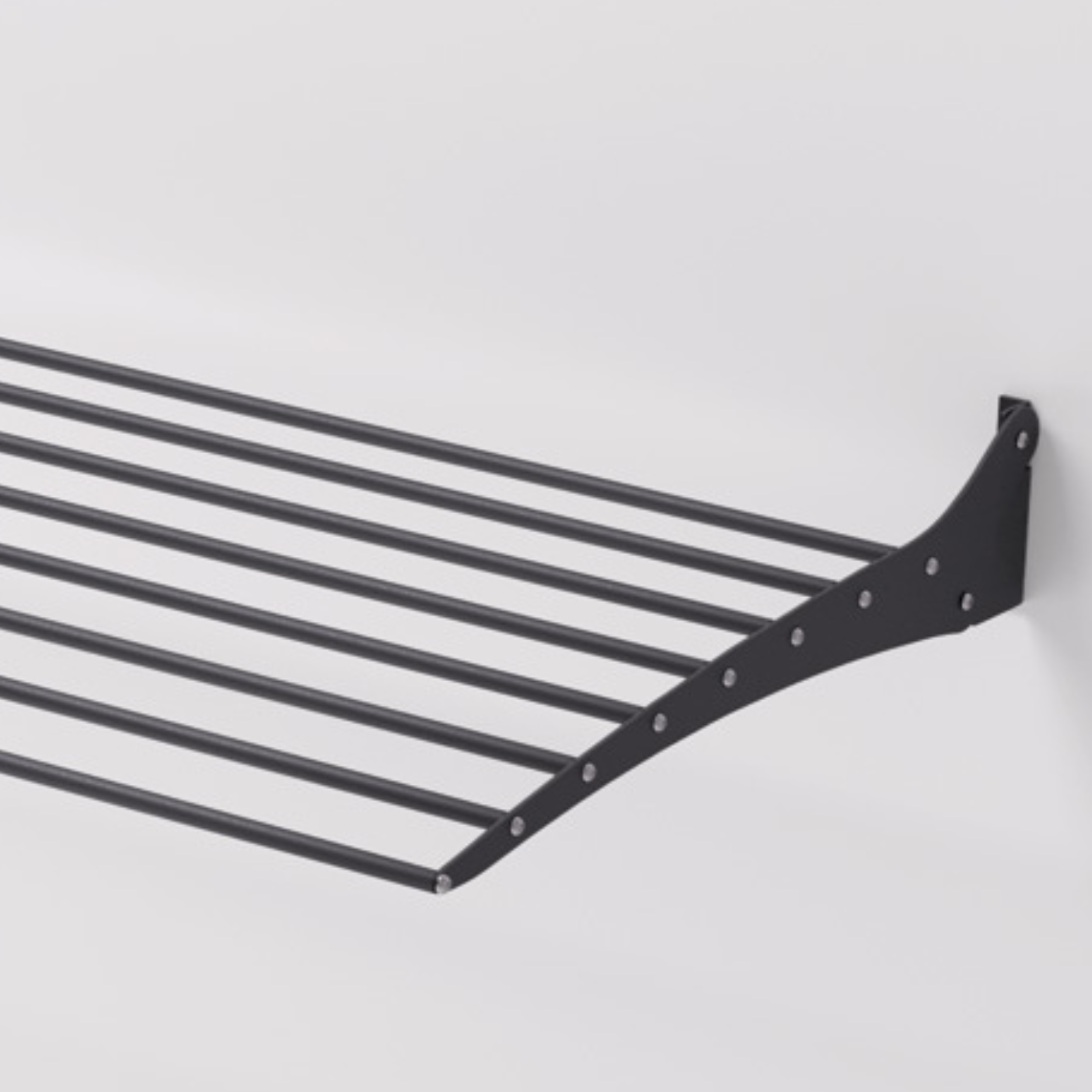 Étendoir à linge mural, Séchoir à linge mural et pliable en aluminium et acier, Foxydry Fold 120 cm Noir - 3