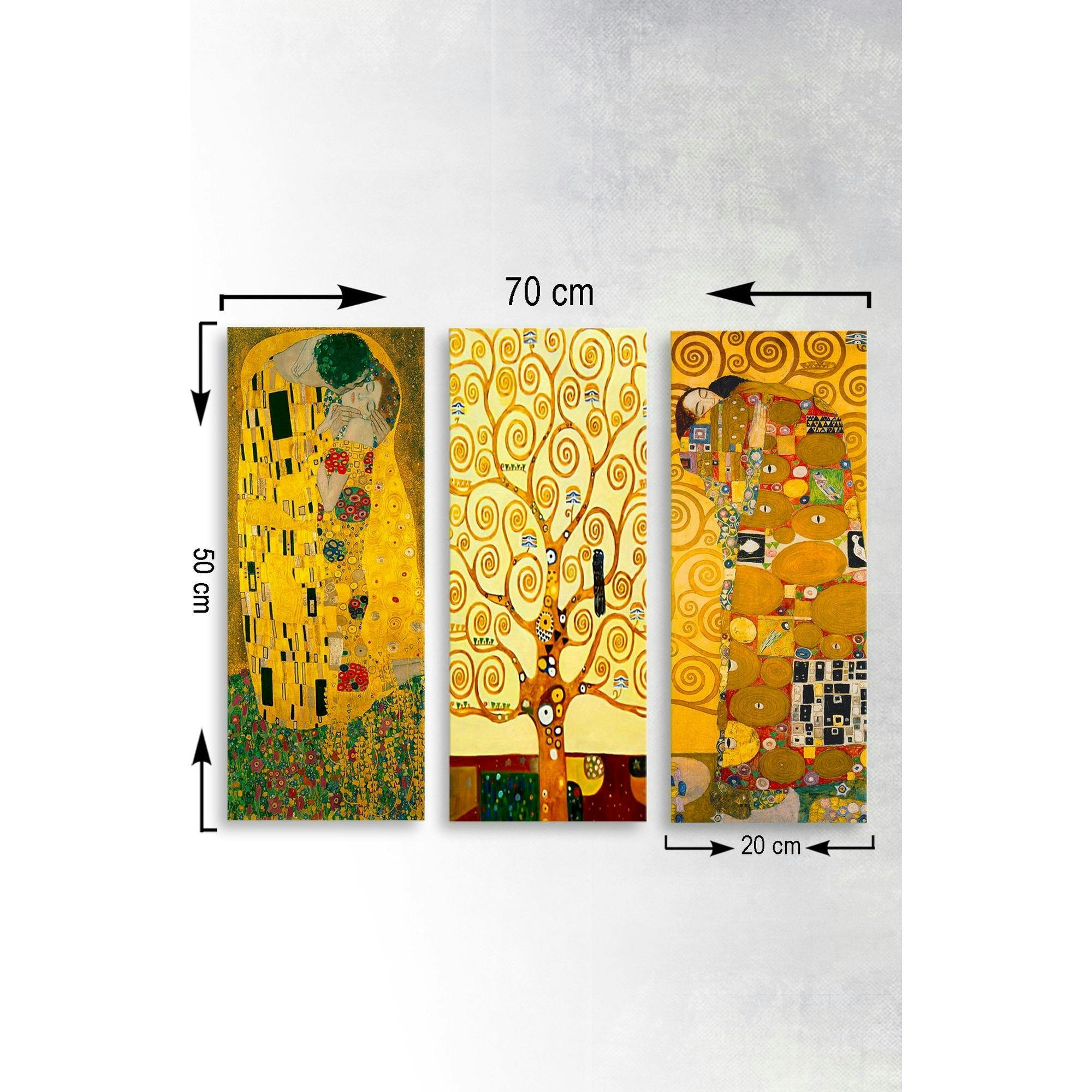 Tableau décoratif Klimt – Baiser, Arbre, Etreinte (set de 3) - 3