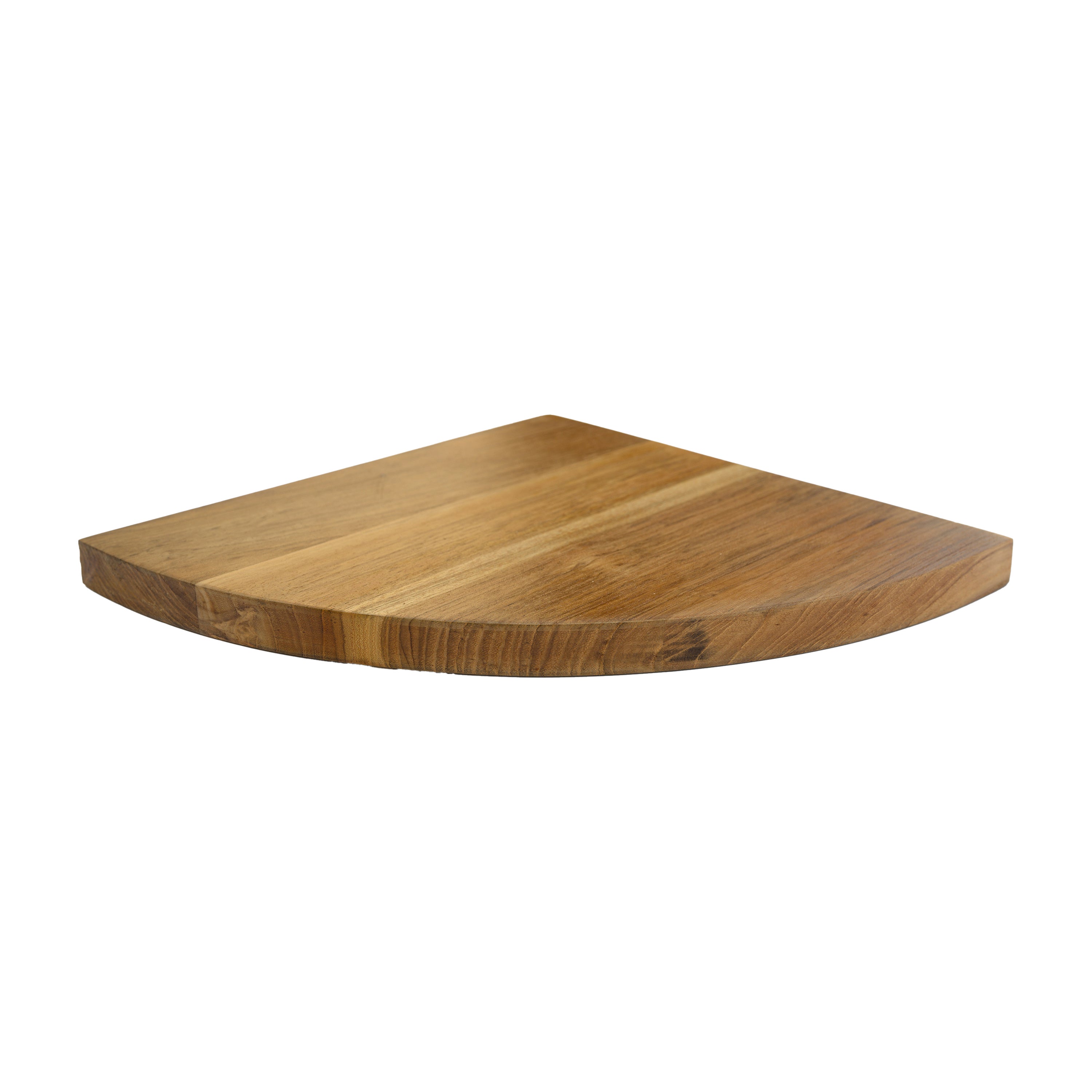Mensola angolare in legno di teak oliato - Mensola da parete - 18x235x235mm - Mensola per ufficio, cucina, bagno, soggiorno - 2