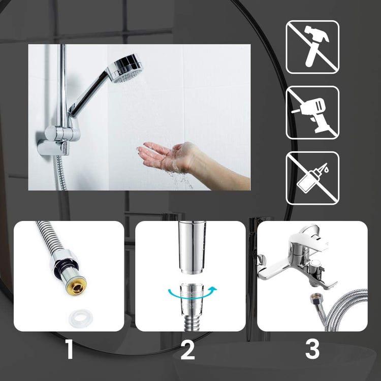 Porte Serviettes Salle de Bains, Étagère de Rangement Pliable Montée, Espace aluminium, Porte Serviettes Salle de Bain Mural (40cm, Noir) - 5