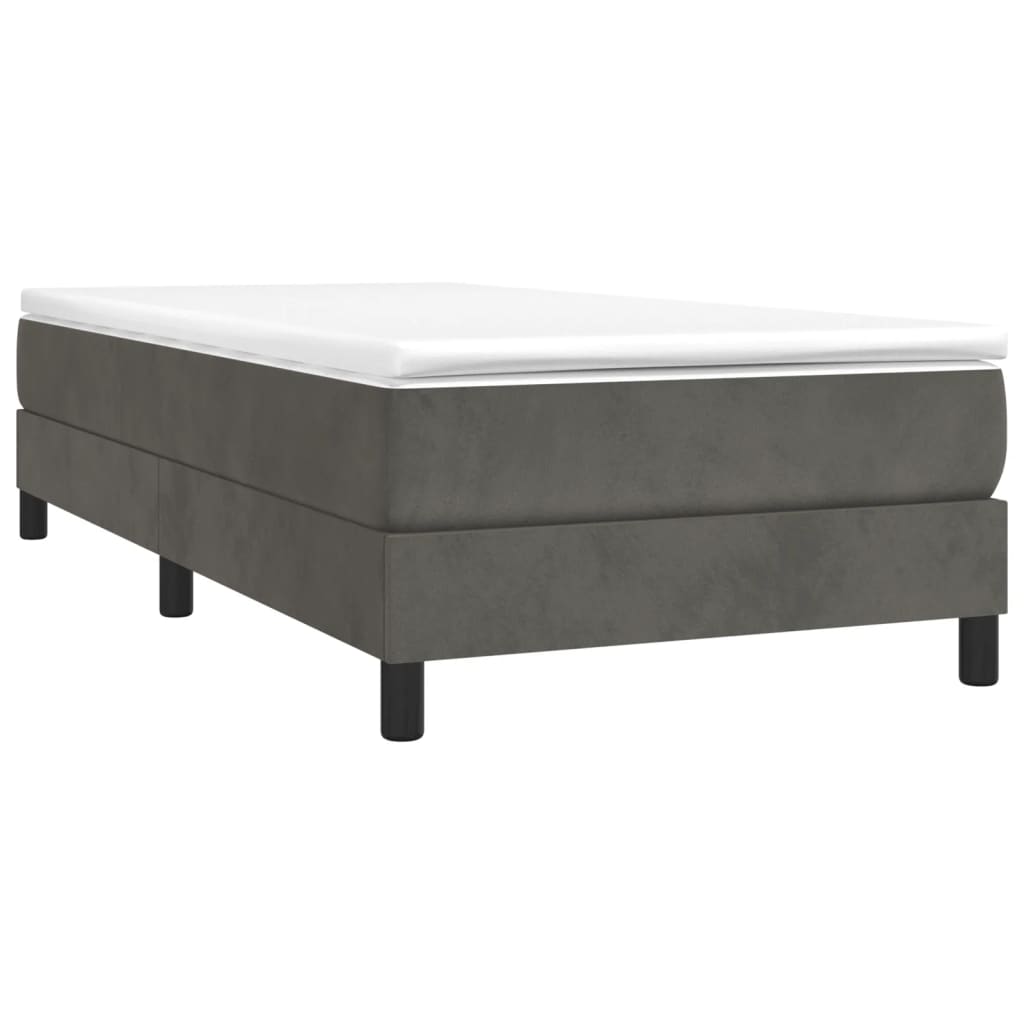 Lit simple | Lit Adulte | Sommier à lattes de lit Gris foncé 100x200 cm Velours760485 - 3