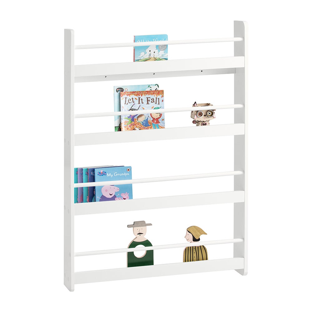 SoBuy Regał dziecięcy 4 półki Biały 80x12x118cm Minimalistyczny KMB08-II-W