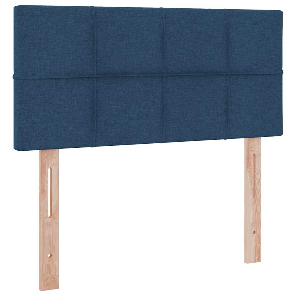 Lit avec rangement et matelas bleu 90 x 200 cm velours - 9