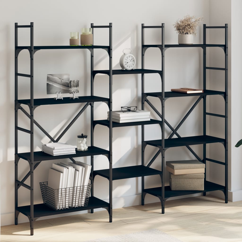 Biblioteczka vidaXL Czarna 160x28,5x136,5 cm Drewno Inżynieryjne Solidna