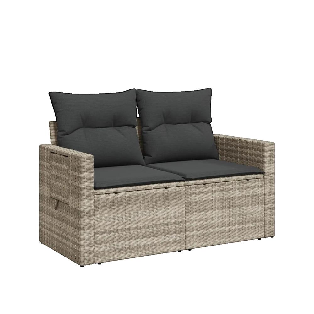 Sofa ogrodowy vidaXL 2-osobowy z technorattanu szary