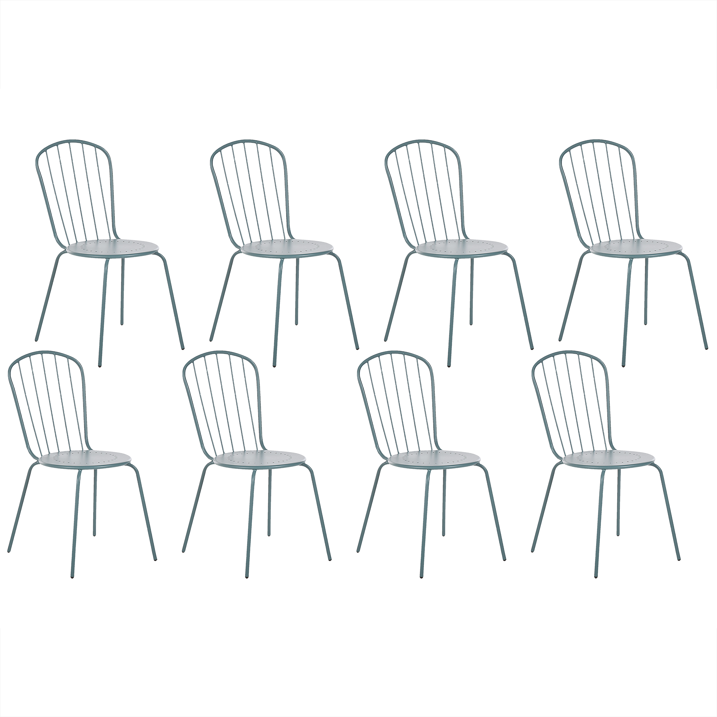 Set de 8 scaune CALVI Metal Albastru deschis 8buc