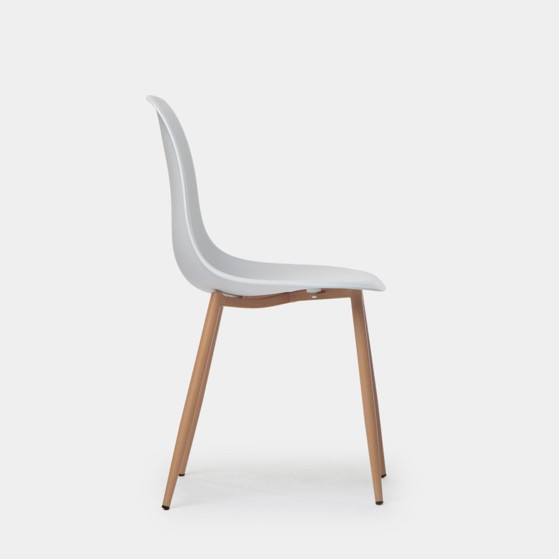 Sedia in polipropilene bianco con gamba naturale Nina - 3