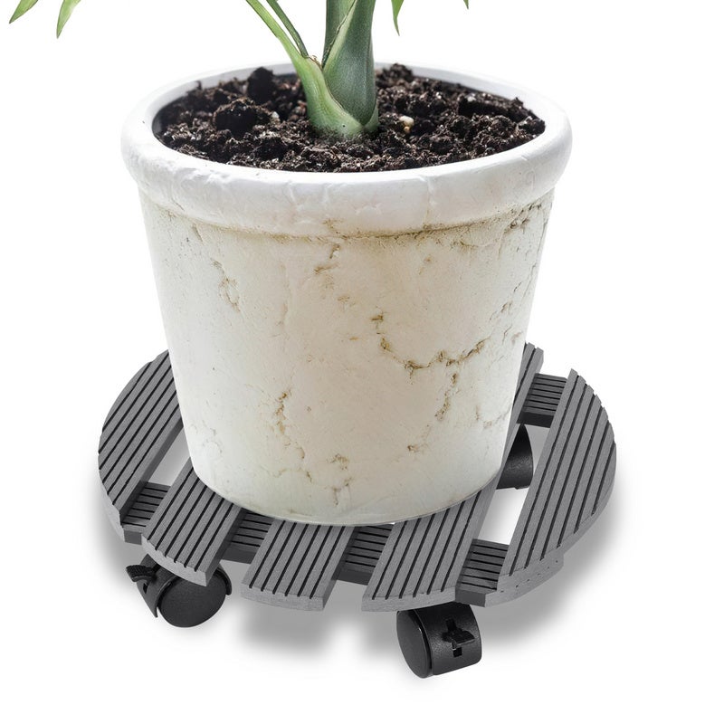 Carrello Portavasi In Plastica Con Ruote, Rotondo Per Interni/Esterni, Supporto Mobile Per Vasi Di Fiori, 5 Misure Disponibili, Capacità Di Carico Fino A 45 Kg