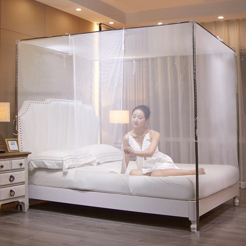 Moskitiera, biała moskitiera, namiot z łóżkiem, markiza otwierana na bok, moskitiera do łóżka, 1,8 m x 2 m (bez ramy łóżka)