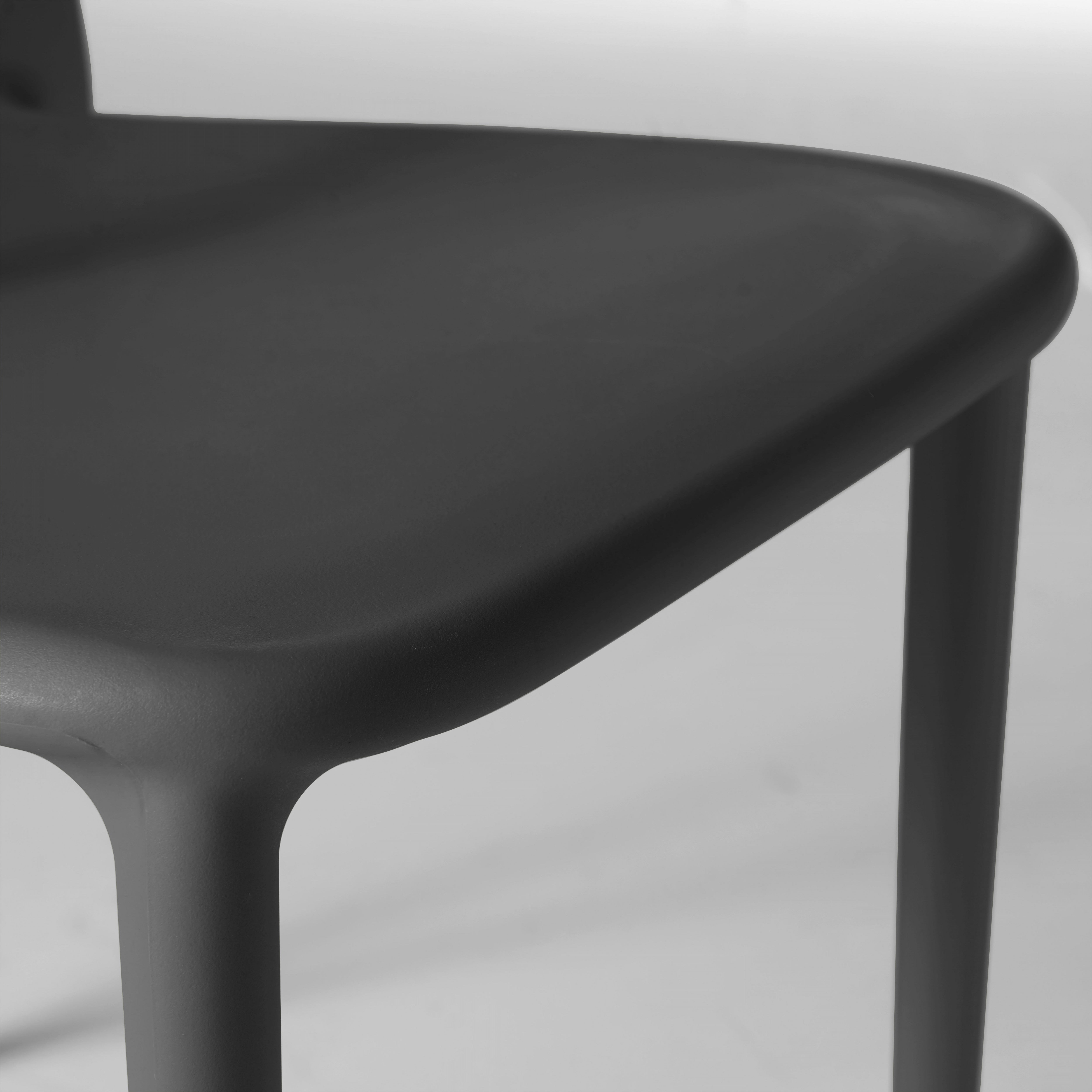 Chaise de jardin sans coussin Milan en Plastique Noir - 7