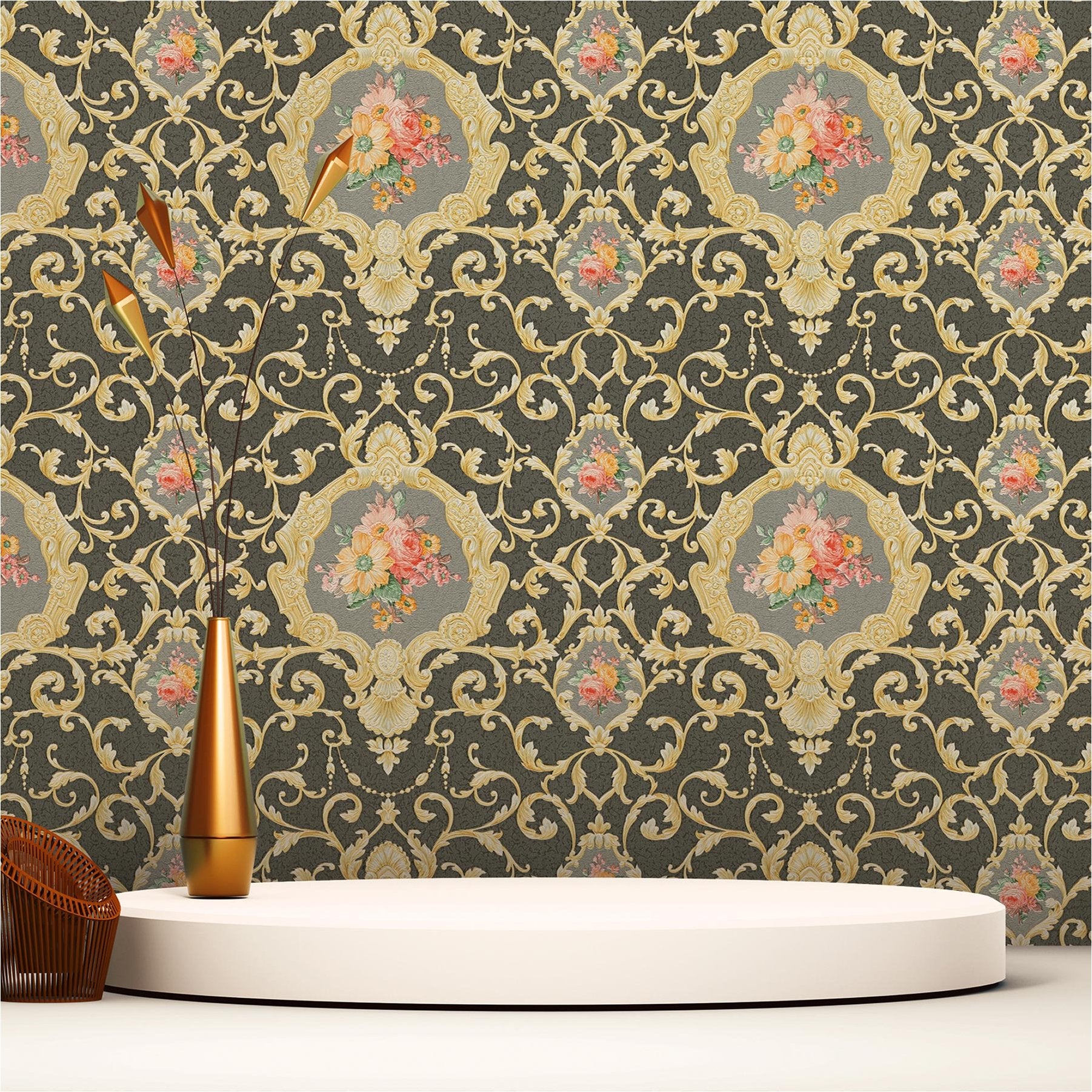 Papier peint baroque rose 10154-05 | Papier peint livré à domicile