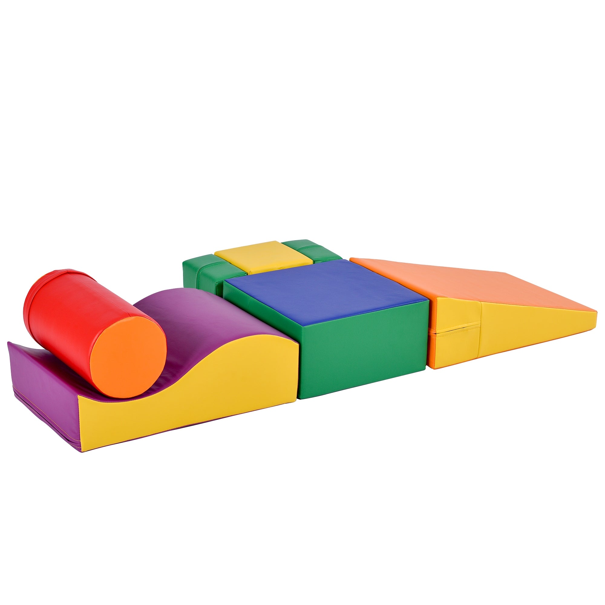 Blocs géants 6 pièces - Jouet pour enfants - Escalier, toboggan, activité de grimpe et de ramper - Couleurs vives - 8