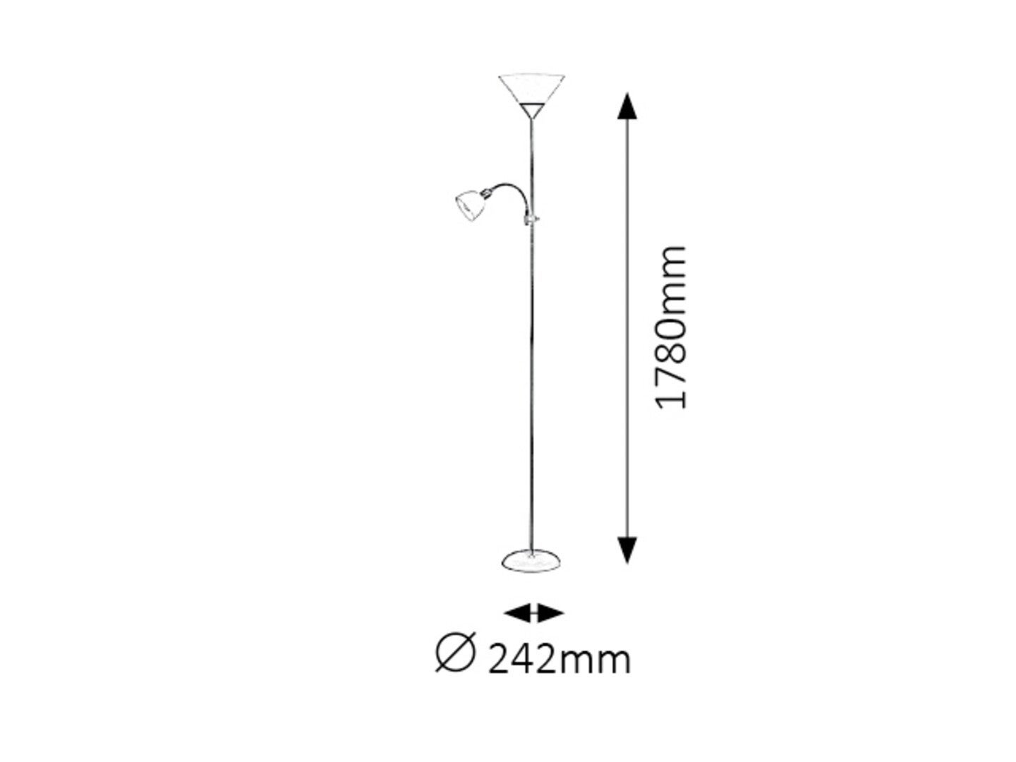 Lampa podłogowa stojąca Action brązowo-biała 2xE27x50W wym: 178 x 24,2 x 24,2 cm metal Rabalux