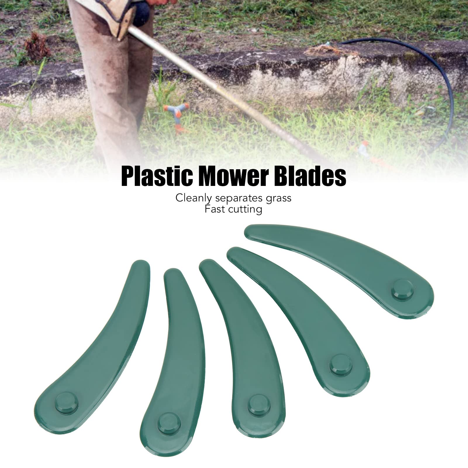 Lot de 25 lames en plastique pour tondeuse à gazon, coupe rapide, nettoyage séparé de l'he - 5
