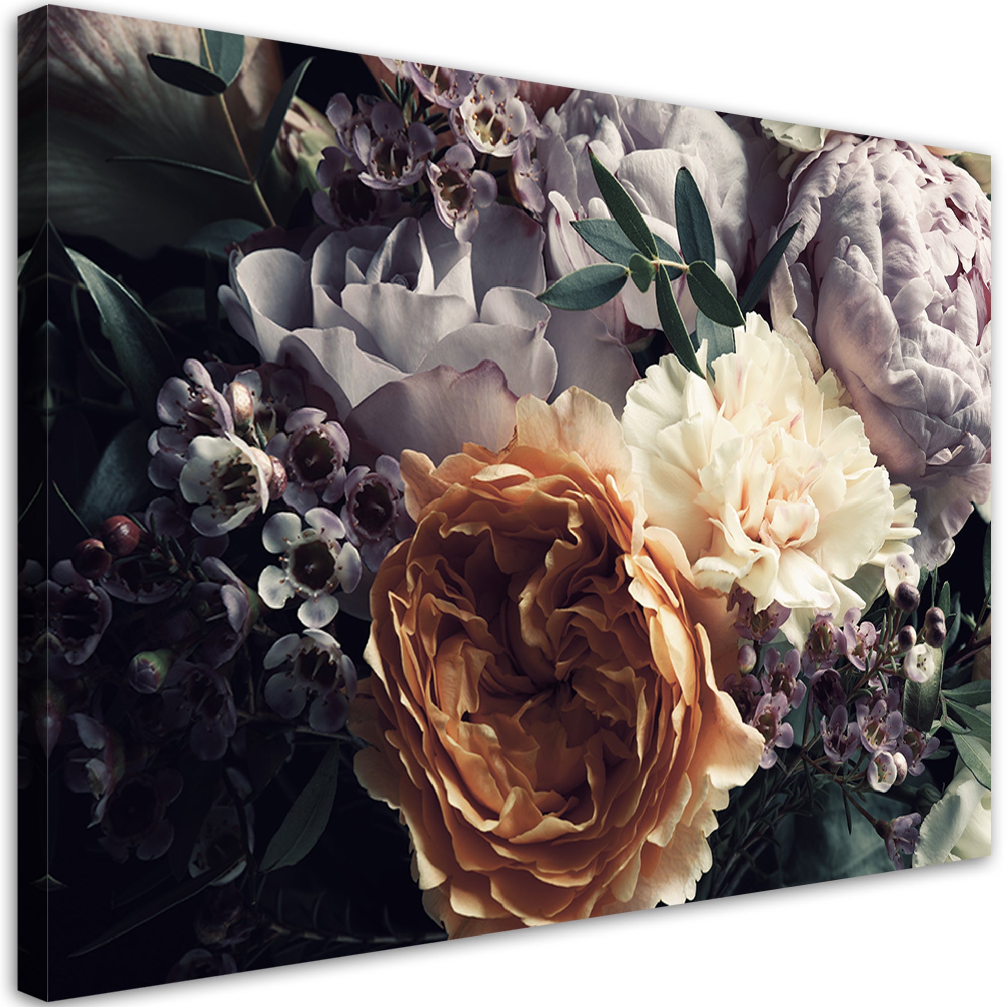 Obraz na płótnie, Pastelowe Peonie Bukiet Kwiaty 120x80