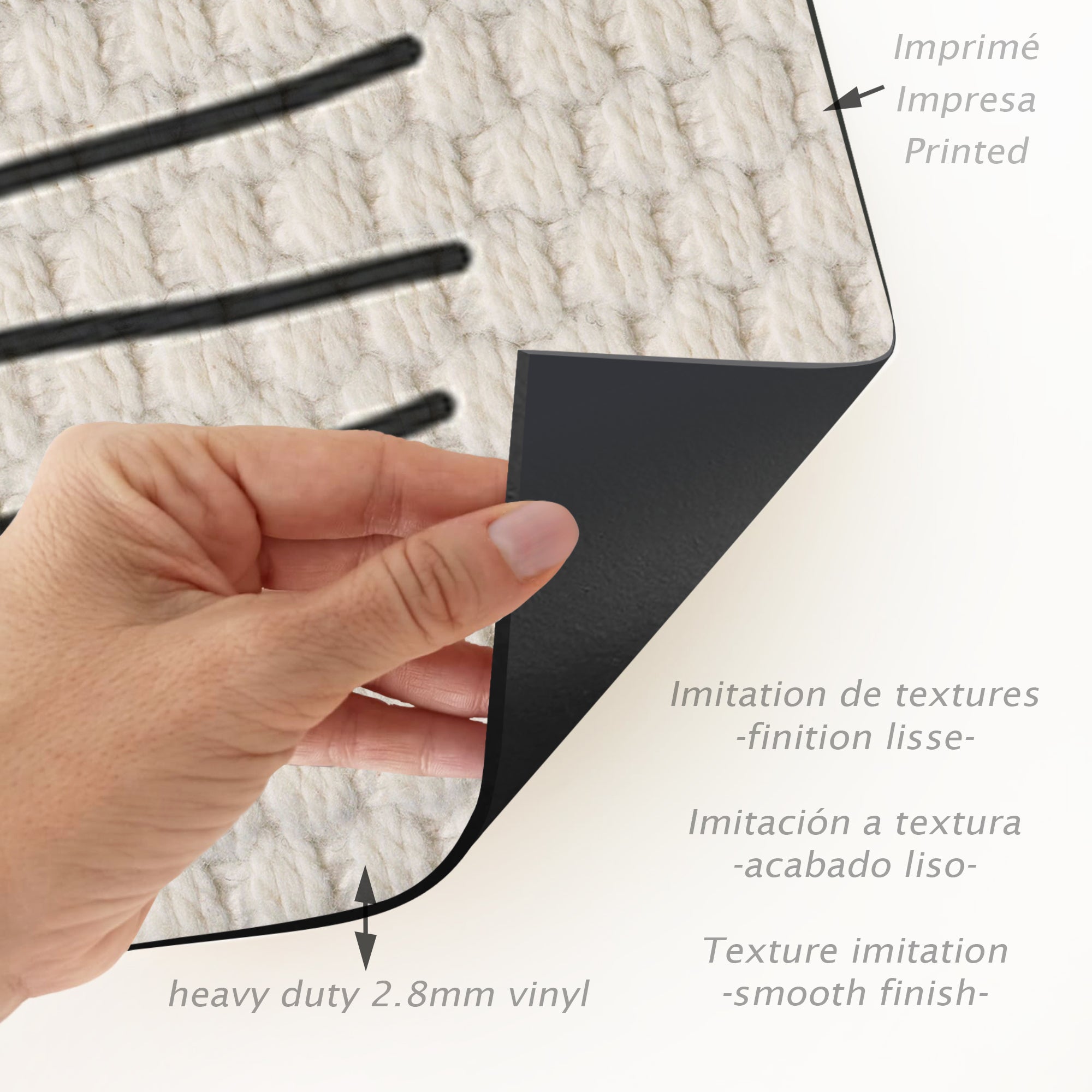 Tapis PVC Intérieur/Extérieur Conexion 140x200 cm - Vinyle imprimé antidérapant, lavable et résistant pour terrasse et maison. - 3