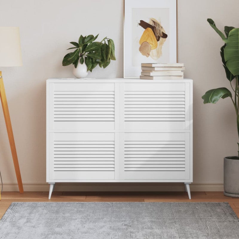 Puertas de armario con lamas 4pcs blanco 39,5x59,4cm pino macizo