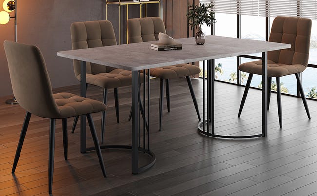 Casaria® Gruppo di Sedute Paul Set 5 Pezzi Tavolo da Pranzo con 4 Sedie Set di Mobili per Sala Cucina Soggiorno Salotto Set da Pranzo Tavoli Sedia Casaria® Gruppo di Sedute Paul Set 5 Pezzi Tavolo da Pranzo con 4 Sedie Set di Mobili per Sala Cucina Soggiorno Salotto Set da Pranzo Tavoli Sedia