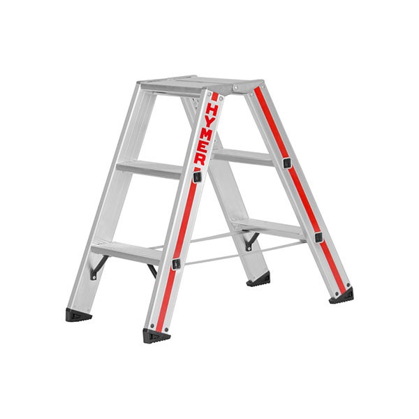 Escabeau double 2x3 marches - Hauteur max. de travail 2,2m - 8024/2X3