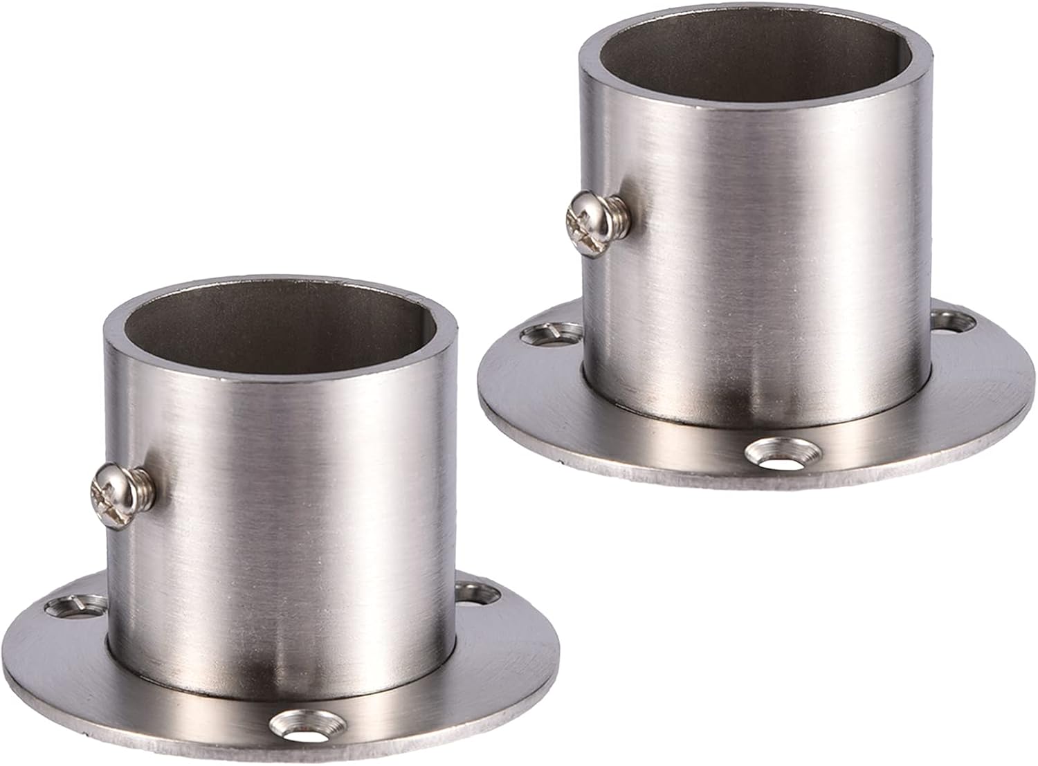 Zestaw 2 wsporników kołnierzowych ze stali nierdzewnej do drążka szafy 32 mm - solidne mocowanie do ściany
