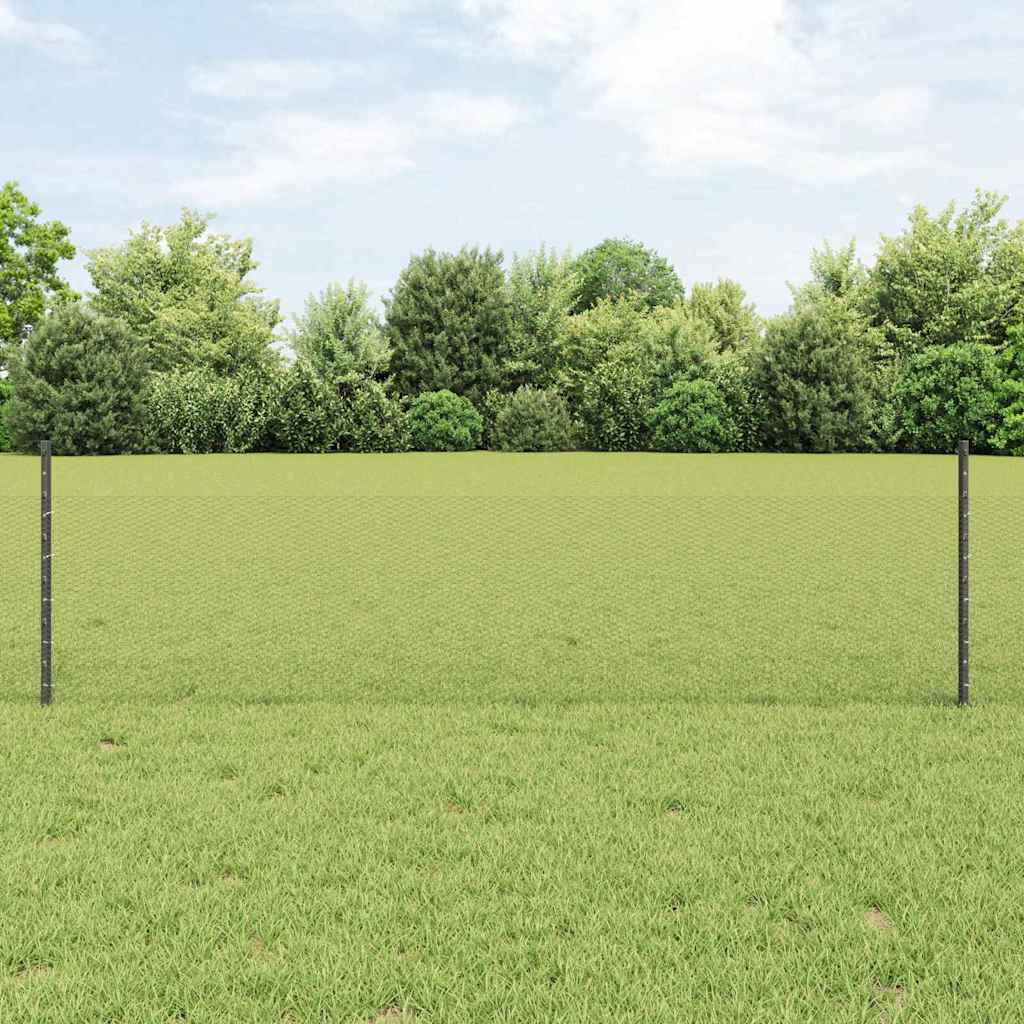 Ogrodzenie z słupkiem Szary vidaXL